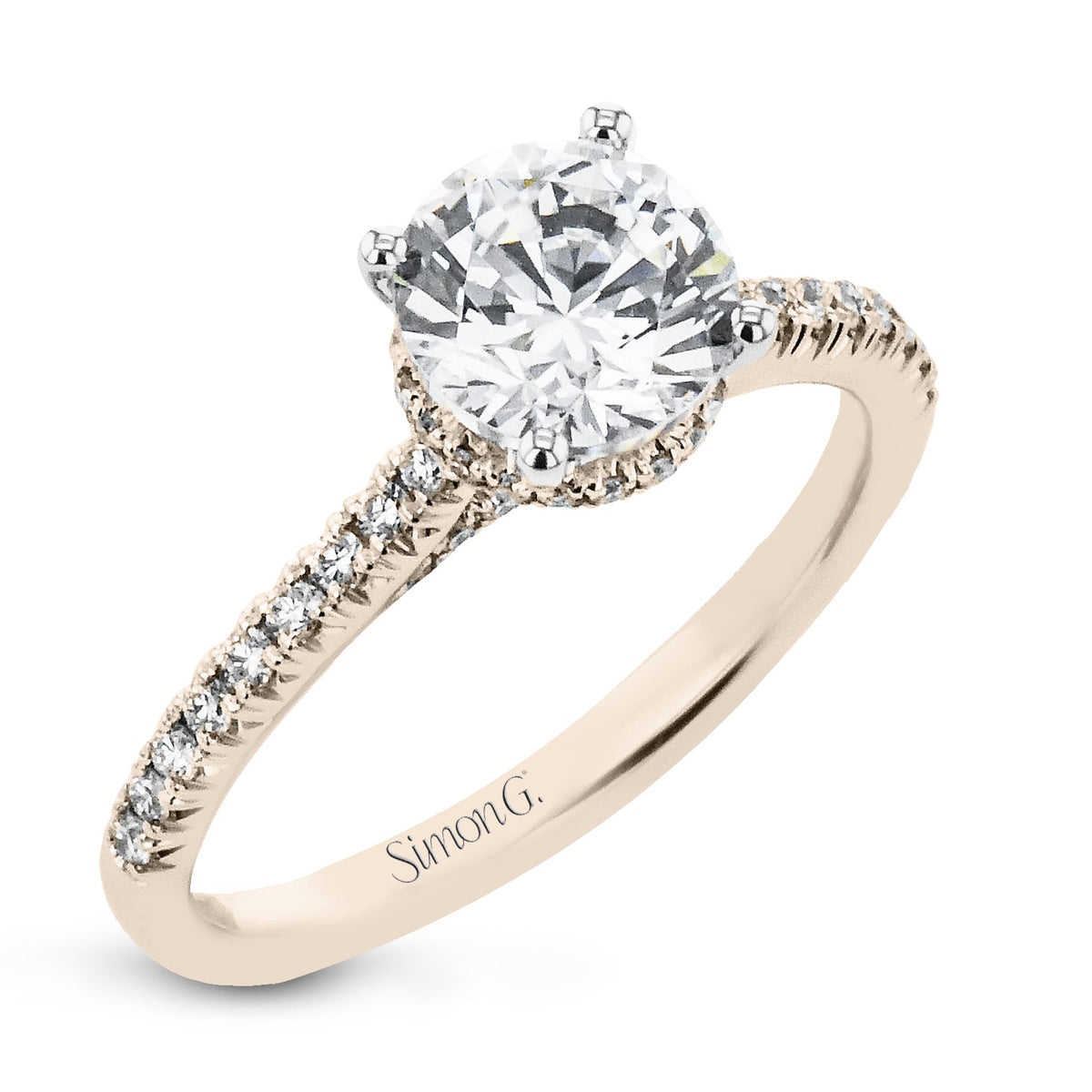Pave Halo Diamond Engagement Ring Simon Jewelry