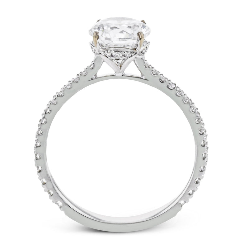 Round - Cut Hidden Halo Engagement Ring In 18k Gold With Diamonds - Simon G. Jewelry