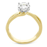 Round - cut Hidden Halo Engagement Ring in 18k Gold with Diamonds - Simon G. Jewelry