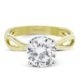 Round - cut Hidden Halo Engagement Ring in 18k Gold with Diamonds - Simon G. Jewelry