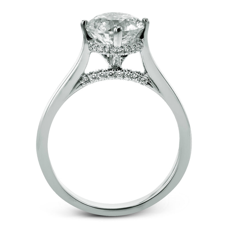 Round - Cut Hidden Halo Engagement Ring In 18k Gold With Diamonds - Simon G. Jewelry