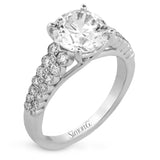 Round - cut Micro - bezel Engagement Ring in 18k Gold with Diamonds - Simon G. Jewelry