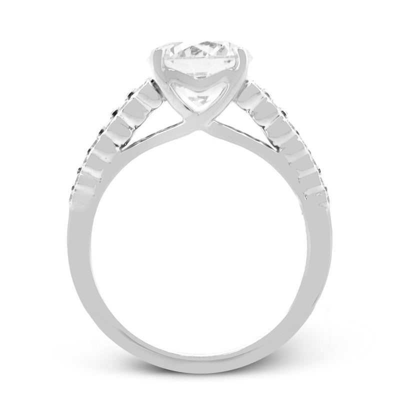 Round - cut Micro - bezel Engagement Ring in 18k Gold with Diamonds - Simon G. Jewelry