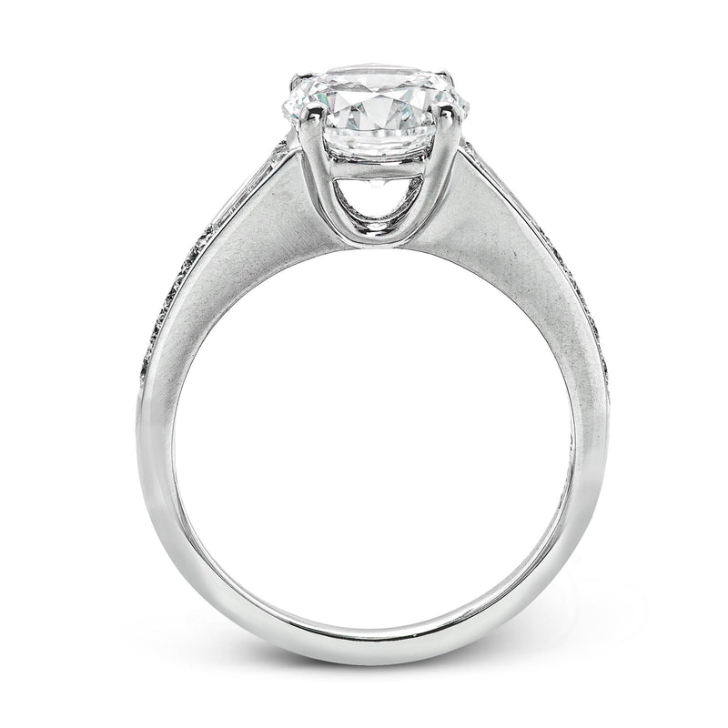 Round - Cut Simon - Set Engagement Ring In 18k Gold With Diamonds - Simon G. Jewelry