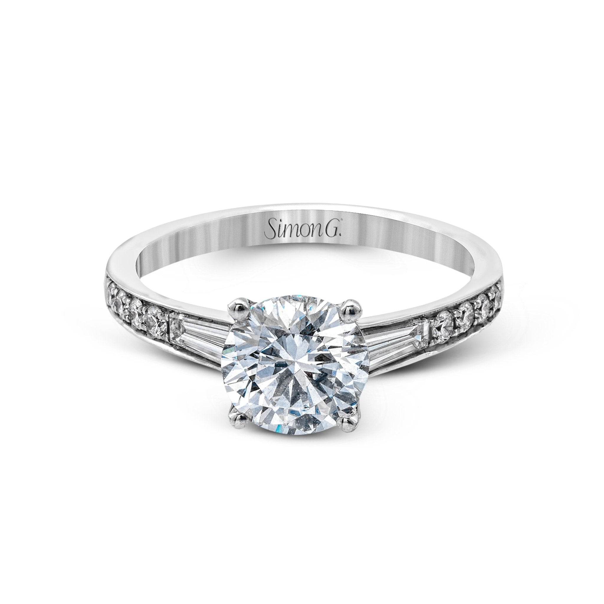 Round-Cut Simon-Set Engagement Ring In 18k Gold With Diamonds – Simon G ...