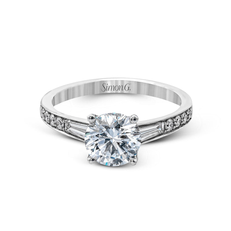 Round - Cut Simon - Set Engagement Ring In 18k Gold With Diamonds - Simon G. Jewelry