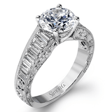 Round - cut Simon - set Engagement Ring in 18k Gold with Diamonds - Simon G. Jewelry