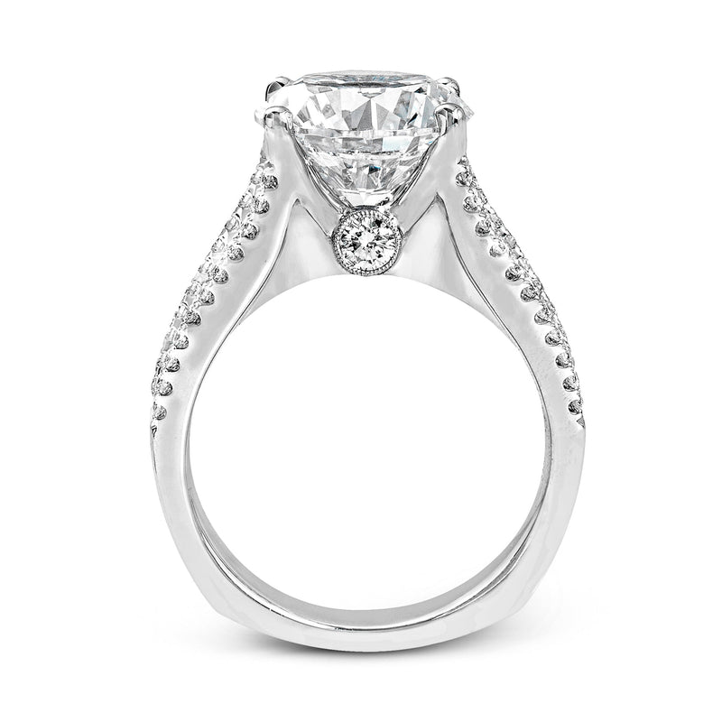 Round - Cut Simon - Set Engagement Ring In 18k Gold With Diamonds - Simon G. Jewelry