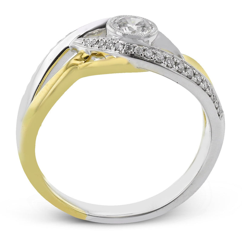 Round - Cut Split - Shank Engagement Ring In 18k Gold With Diamonds - Simon G. Jewelry