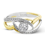 Round - Cut Split - Shank Engagement Ring In 18k Gold With Diamonds - Simon G. Jewelry