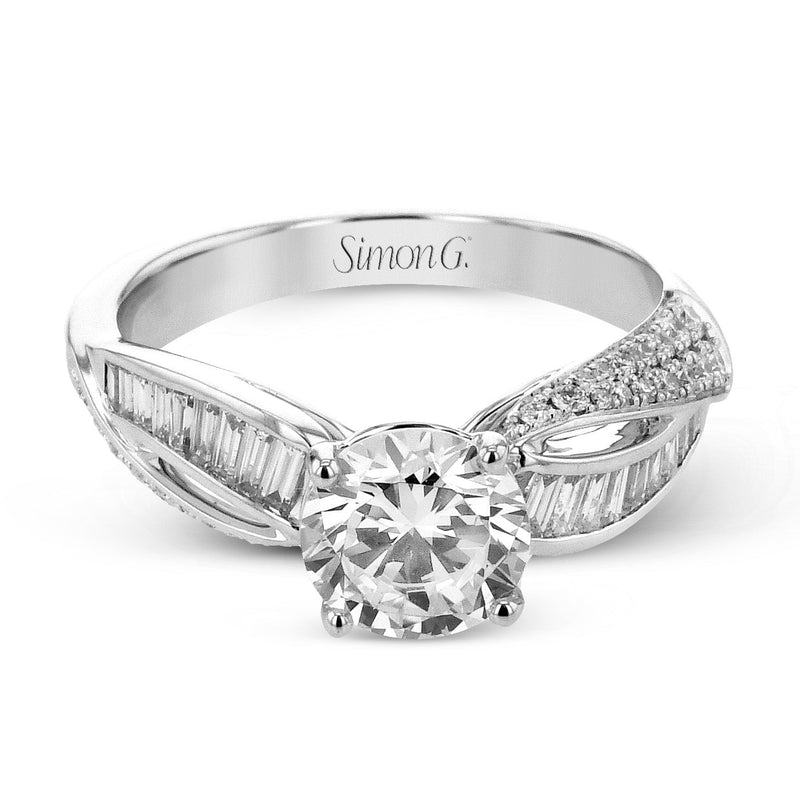 Round - Cut Split - Shank Engagement Ring In 18k Gold With Diamonds - Simon G. Jewelry