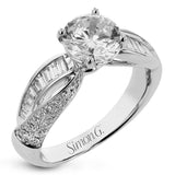 Round - Cut Split - Shank Engagement Ring In 18k Gold With Diamonds - Simon G. Jewelry