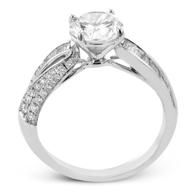 Round - Cut Split - Shank Engagement Ring In 18k Gold With Diamonds - Simon G. Jewelry