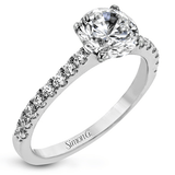 Round - cut Split - Shank Engagement Ring & Matching Wedding Band in 18k Gold with Diamonds - Simon G. Jewelry