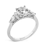 Round - Cut Three - Stone Engagement Ring In 18k Gold With Diamonds - Simon G. Jewelry