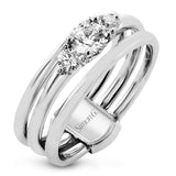 Round - Cut Three - Stone Engagement Ring In 18k Gold With Diamonds - Simon G. Jewelry