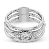 Round - Cut Three - Stone Engagement Ring In 18k Gold With Diamonds - Simon G. Jewelry