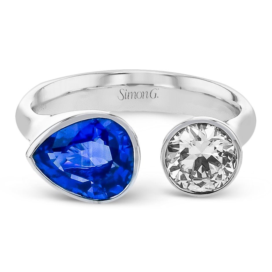 Sapphire Color Ring in 18k Gold with Diamonds - Simon G. Jewelry
