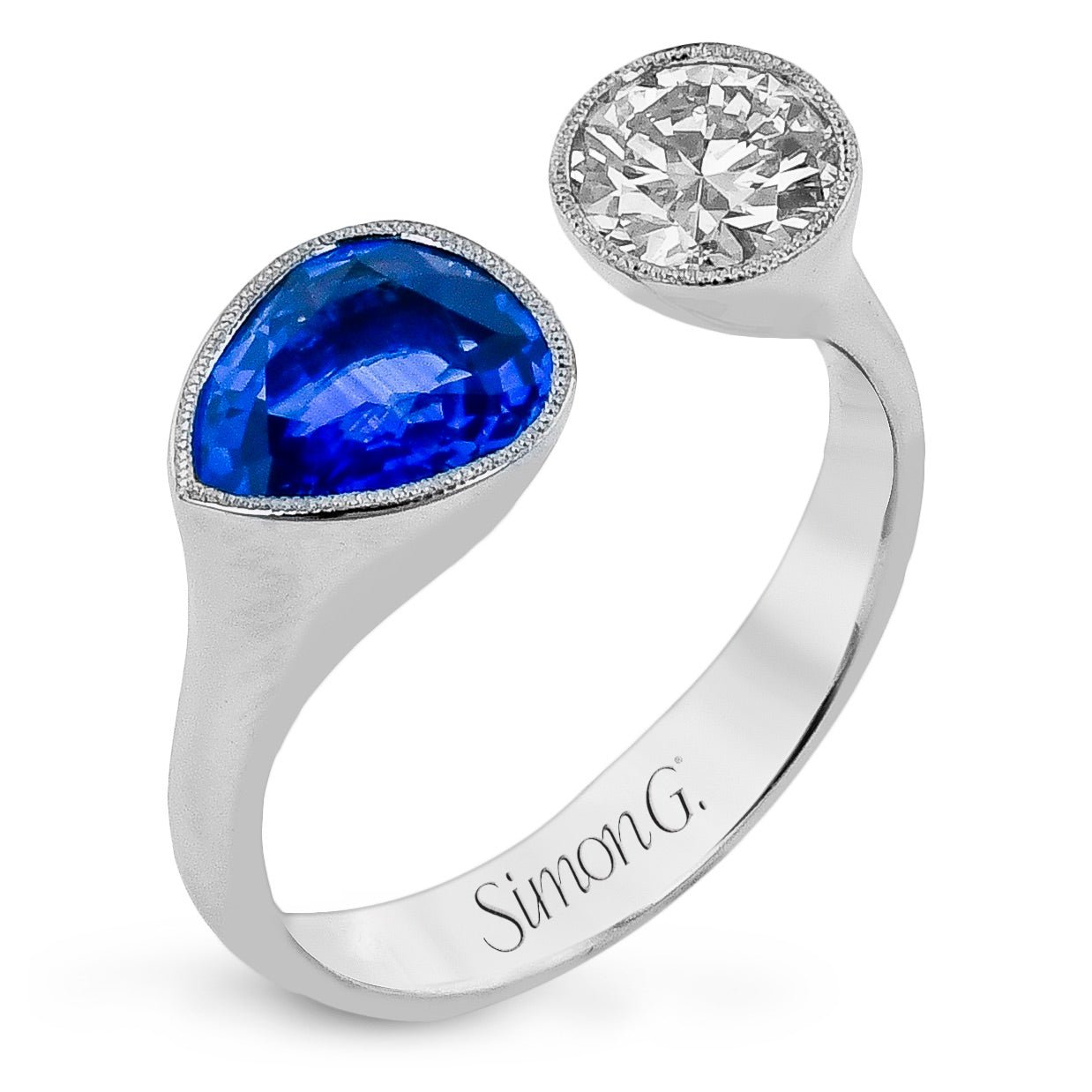 Sapphire Color Ring in 18k Gold with Diamonds - Simon G. Jewelry