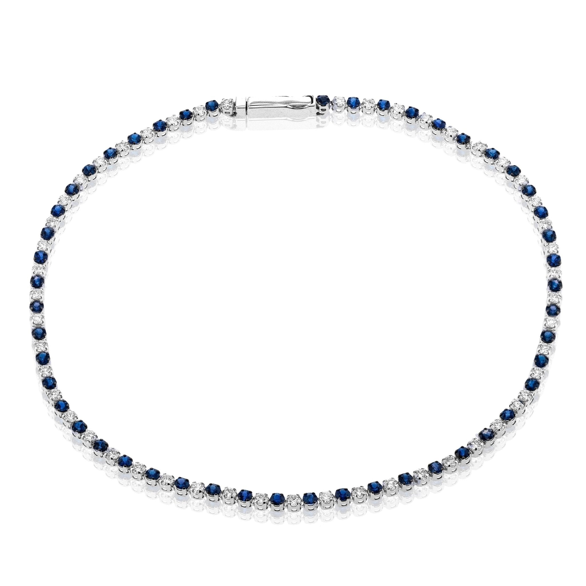 Sapphire & Diamond Tennis Bracelet in 14k Gold with Diamonds - Simon G. Jewelry