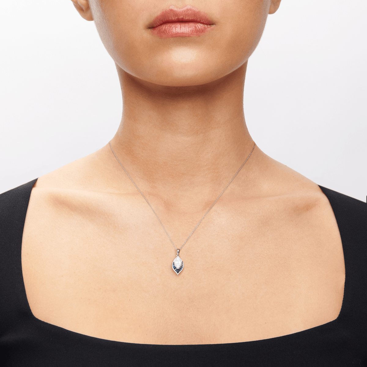 Sapphire Pendant Necklace in 18k Gold with Diamonds – Simon G. Jewelry