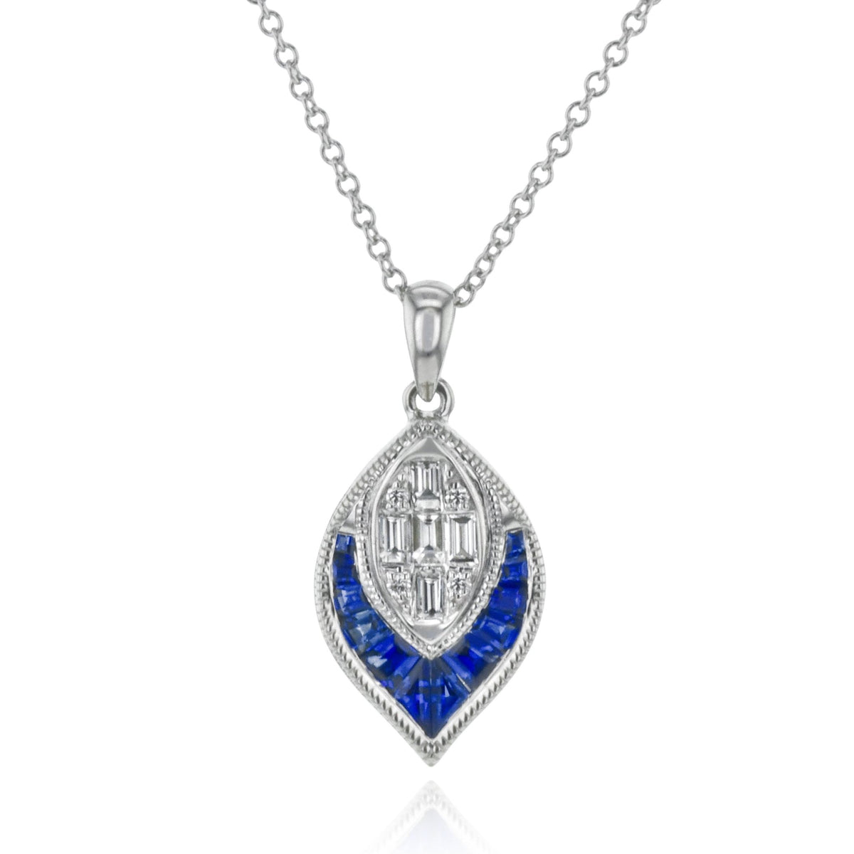 Sapphire Pendant Necklace in 18k Gold with Diamonds – Simon G. Jewelry