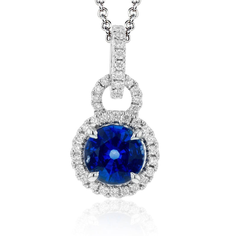 Sapphire Pendant Necklace in 18k Gold with Diamonds - Simon G. Jewelry