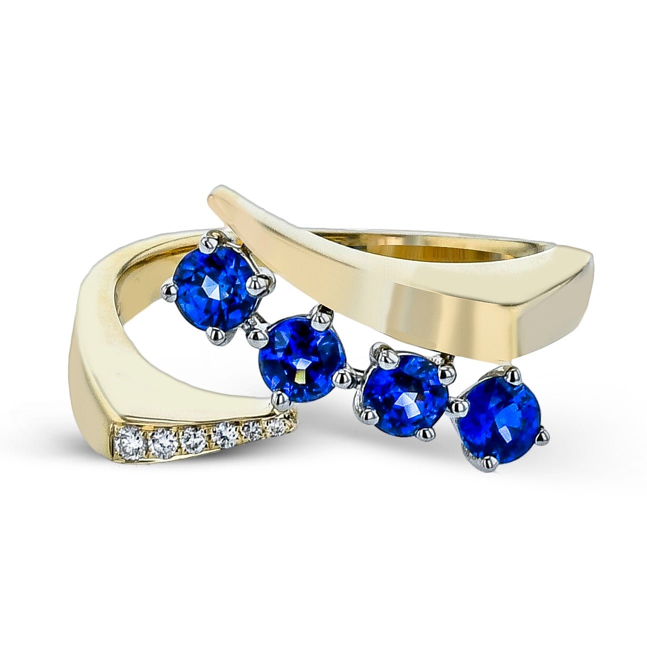 Sapphire Ring in 18k Gold with Diamonds - Simon G. Jewelry