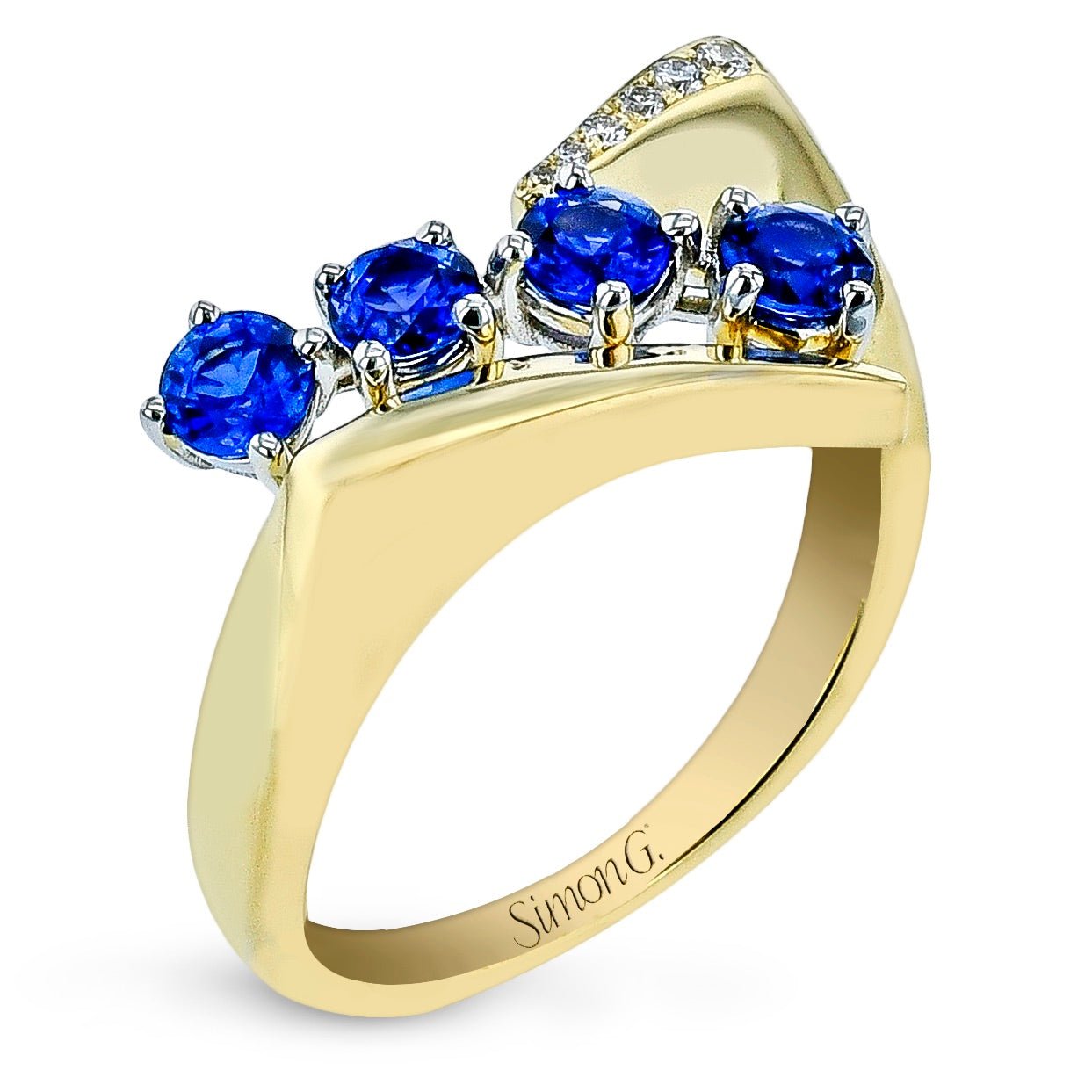 Sapphire Ring in 18k Gold with Diamonds - Simon G. Jewelry