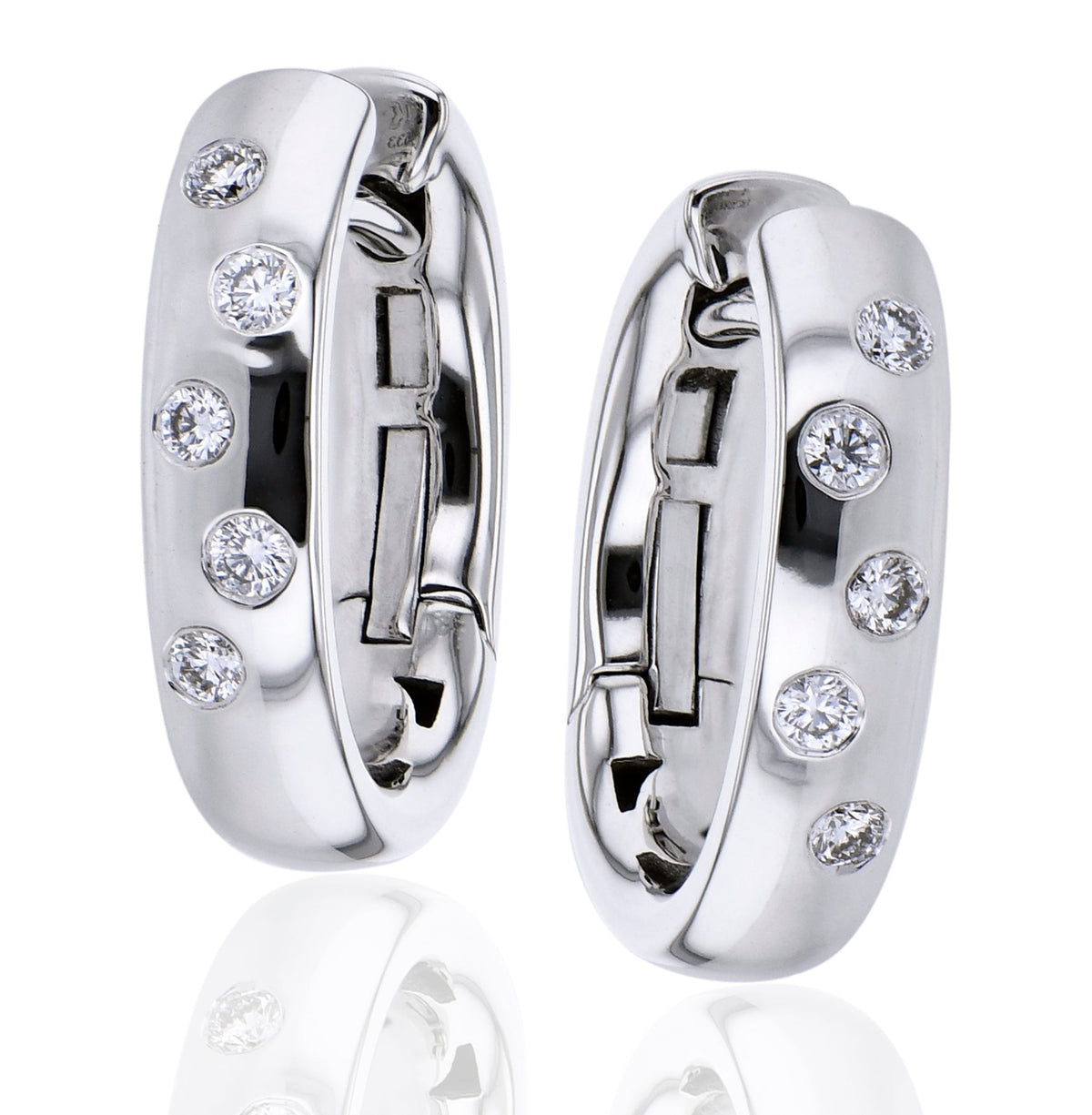 Scattered Diamond Hoop Earrings in 18k gold - Simon G. Jewelry