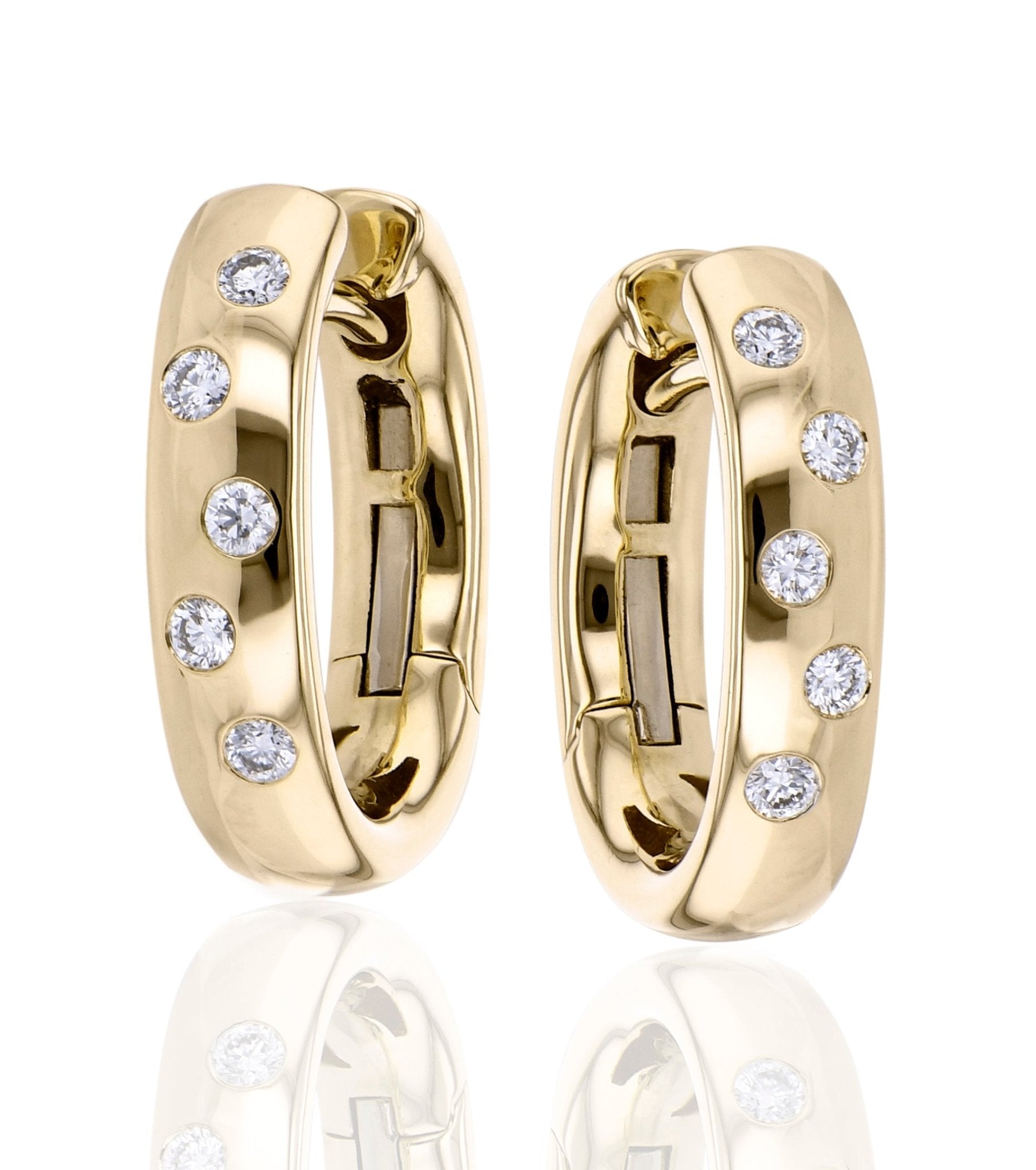 Scattered Diamond Hoop Earrings - Simon G. Jewelry
