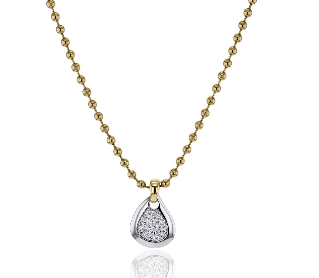 Sculptural Diamond Pavé Pendant Necklace - Simon G. Jewelry