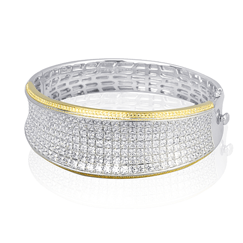 Simon - set Bangle in 18k Gold with Diamonds - Simon G. Jewelry