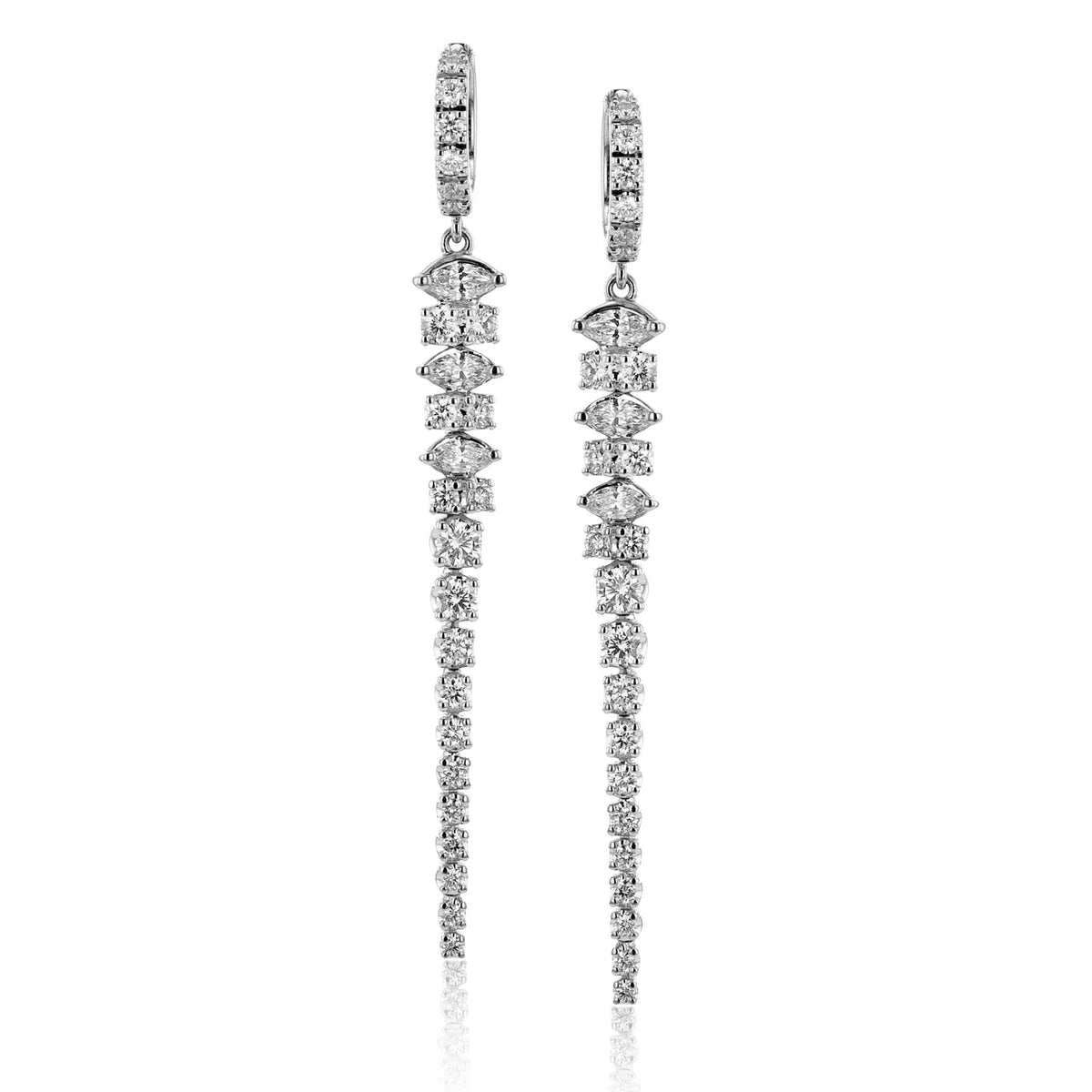 Drop Earrings in 18k Gold with Diamonds – Simon Jewelry