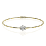 Snowflake Bangle in 18k Gold with Diamonds - Simon G. Jewelry