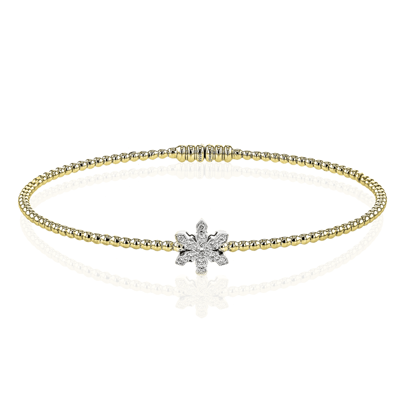 Snowflake Bangle in 18k Gold with Diamonds - Simon G. Jewelry