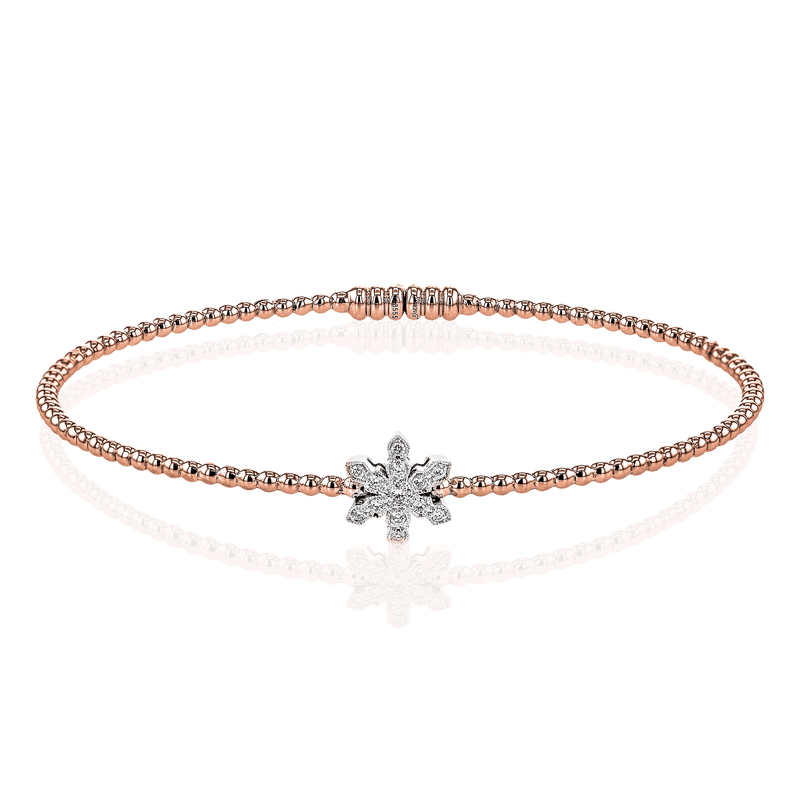 Snowflake Bangle in 18k Gold with Diamonds - Simon G. Jewelry