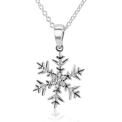 Snowflake Pendant in 18k Gold with Diamonds - Simon G. Jewelry