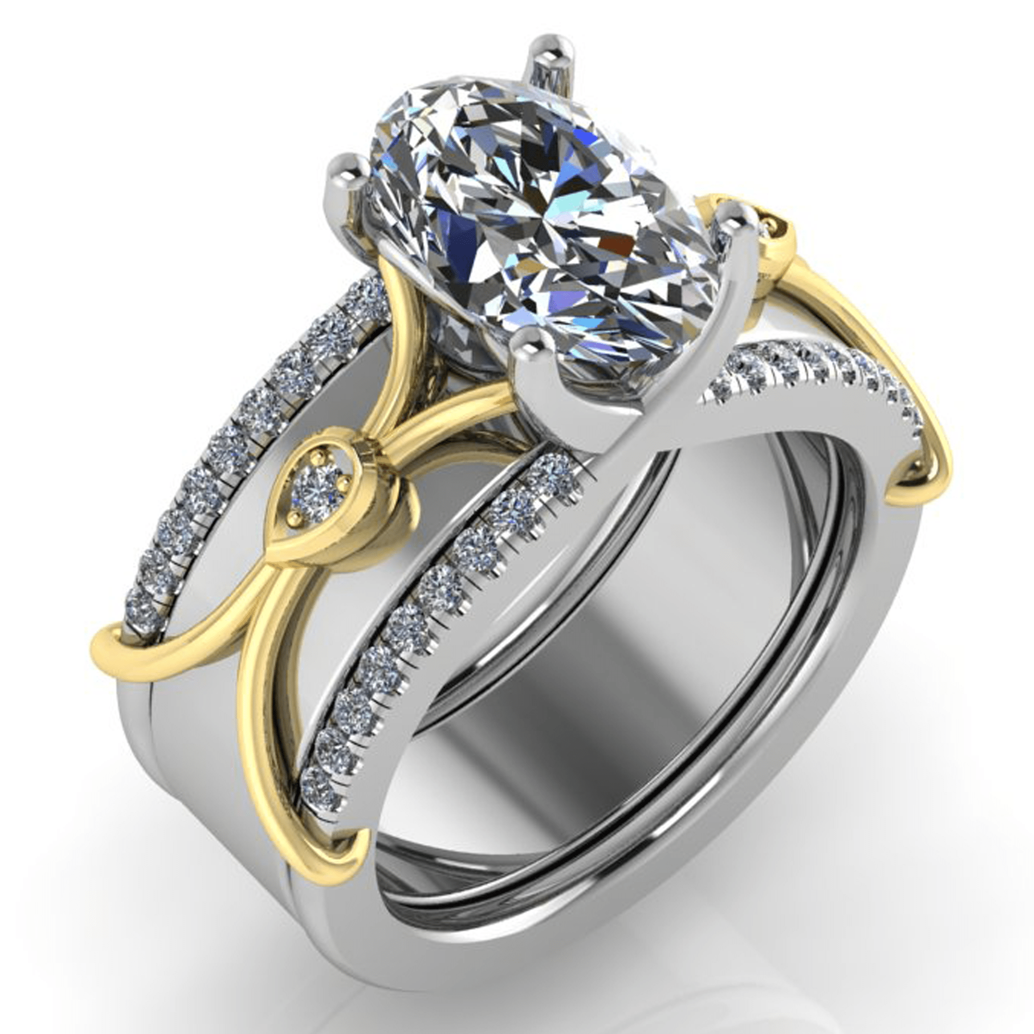 Solitaire Smart Ring Jacket in 14k Gold with Diamonds - Simon G. Jewelry