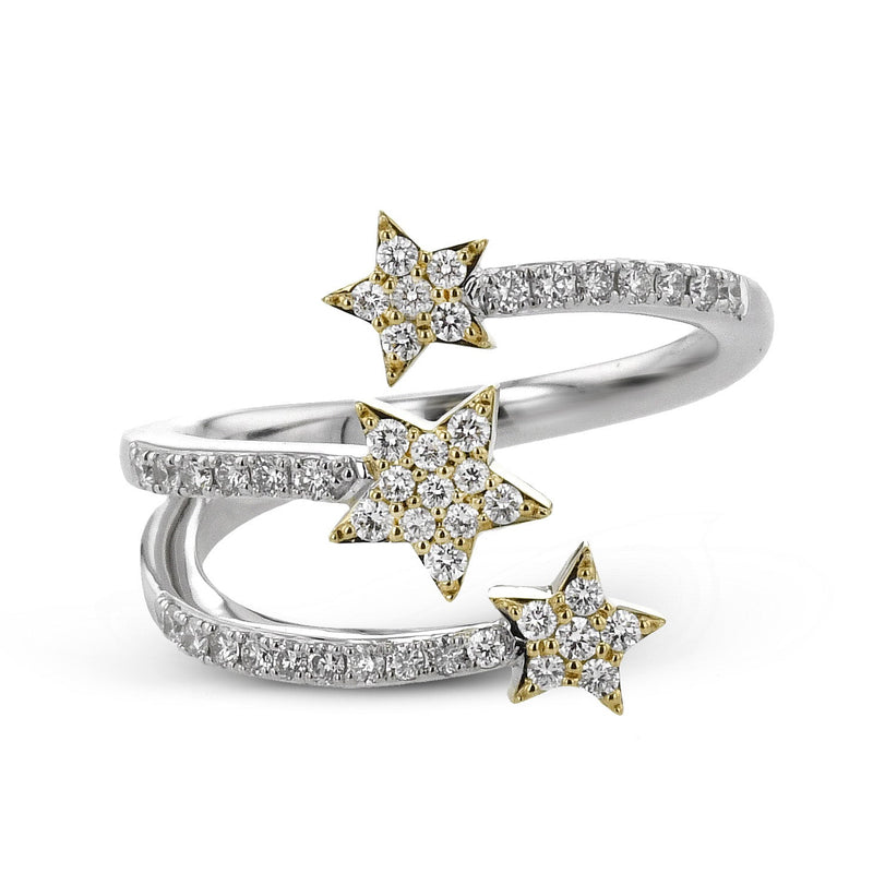 Star Fashion Ring In 18k Gold With Diamonds - Simon G. Jewelry