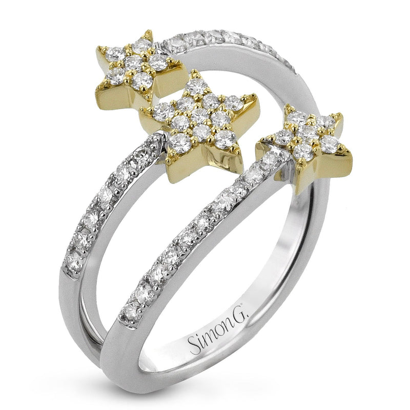 Star Fashion Ring In 18k Gold With Diamonds - Simon G. Jewelry