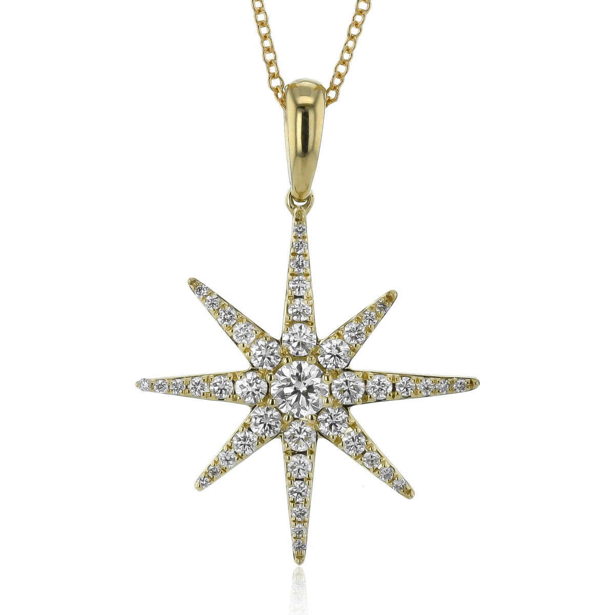 ミュージシャン Star Necklace Gold Star Pendant Necklace in 18k Gold with Diamonds – Simon G. Jewelry