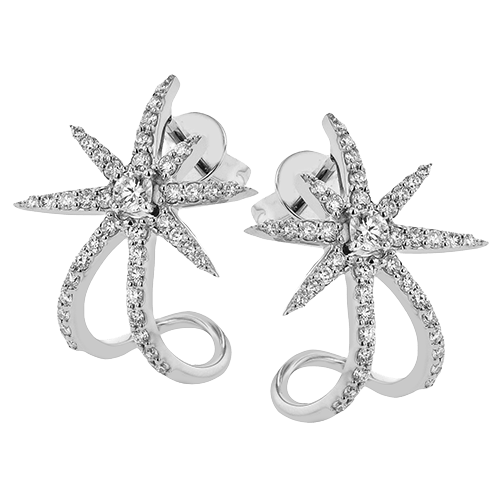 Starburst Earrings in 18k Gold with Diamonds - Simon G. Jewelry