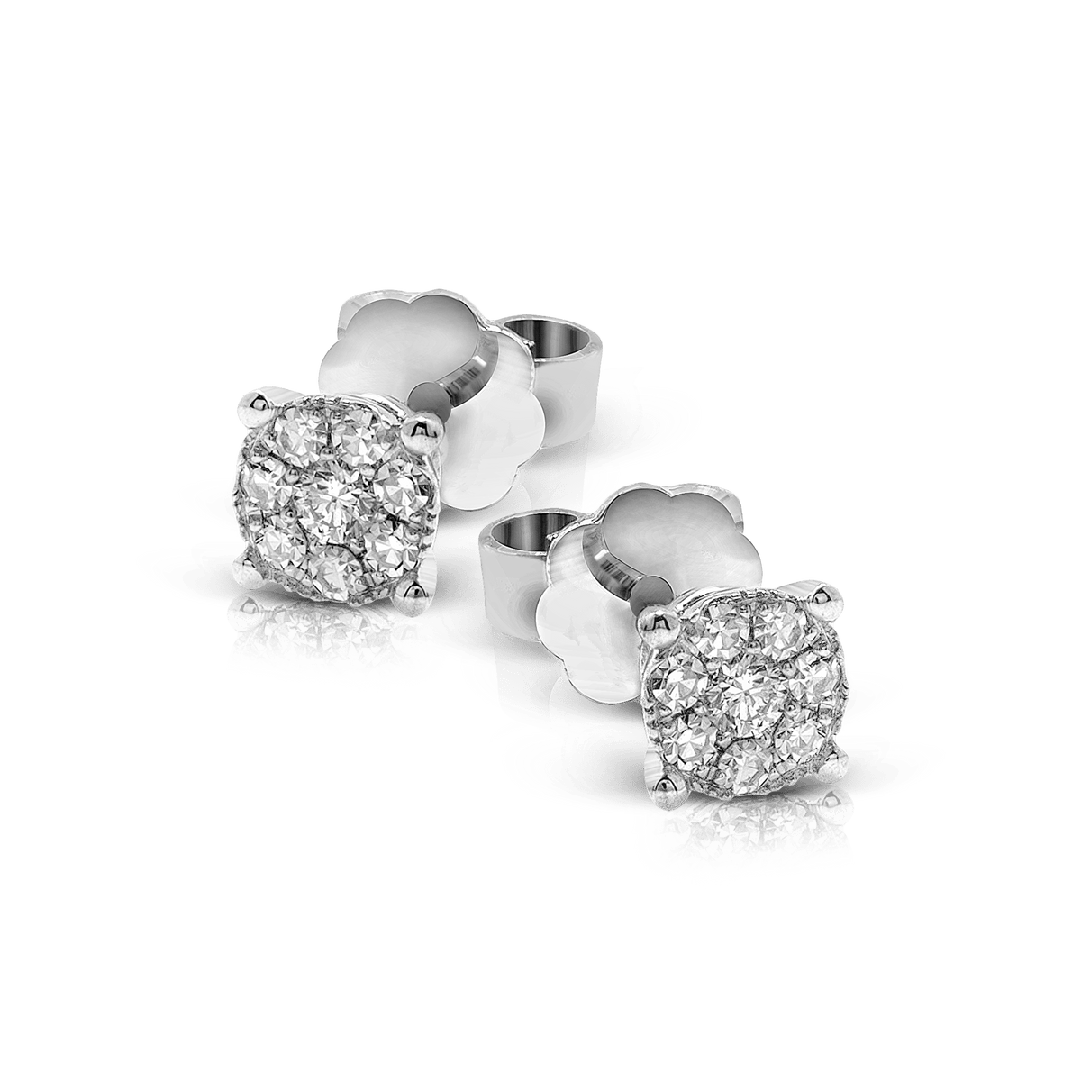 Stud Earrings (5.30mm) in 18k Gold with Diamonds – Simon G. Jewelry