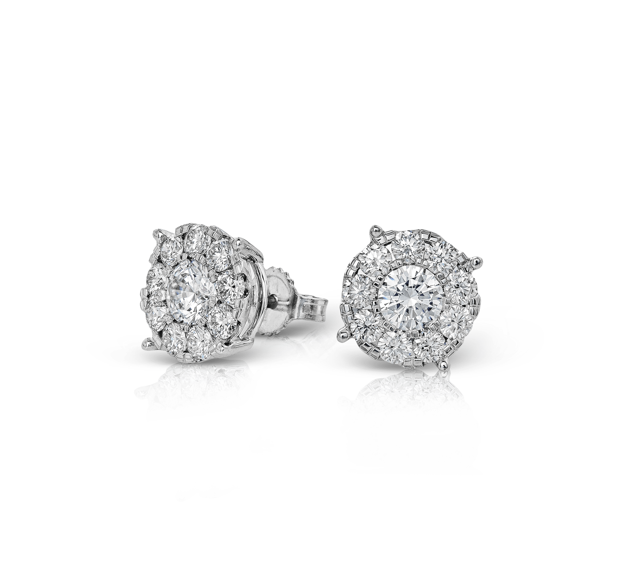 Stud Earrings (9.50mm) in 18k Gold with Diamonds - Simon G. Jewelry