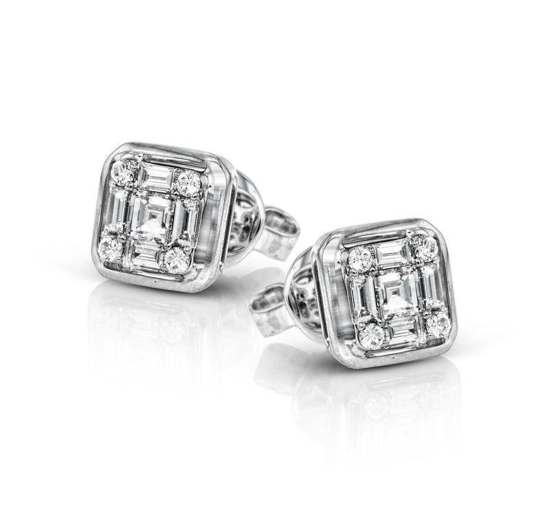 Stud Earrings in 18k Gold with Diamonds - Simon G. Jewelry