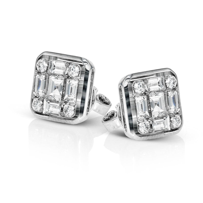 Stud Earrings in 18k Gold with Diamonds - Simon G. Jewelry