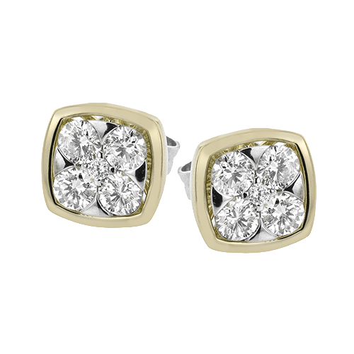 Stud Earrings in 18k Gold with Diamonds - Simon G. Jewelry