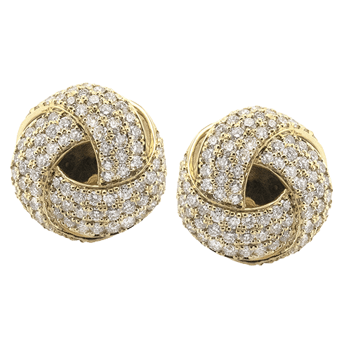 Stud Earrings in 18k Gold with Diamonds - Simon G. Jewelry