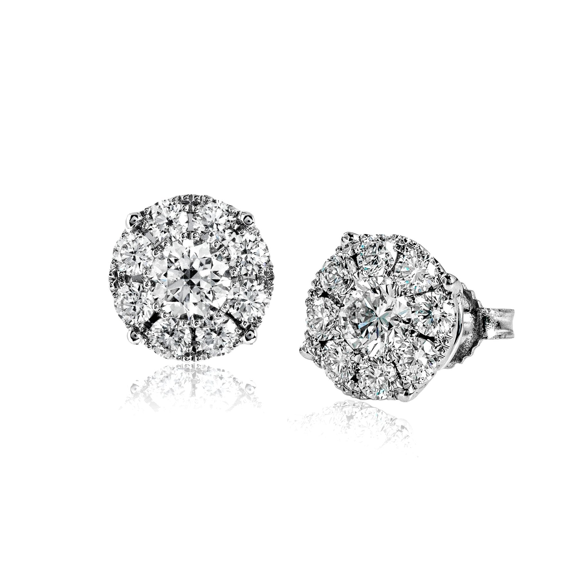 Stud Earrings in 18k Gold with Diamonds - Simon G. Jewelry
